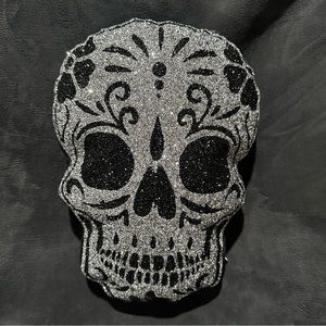 Rhinestone Skull Pillow